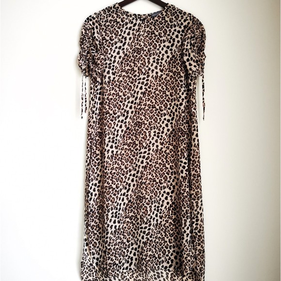 Vince Camuto Drawstring Short Sleeve Animal Flurry Tunic Coverup Summer XS - Picture 2 of 6